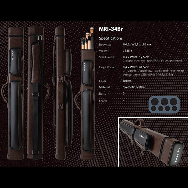 kpc_0004_Mirai Cue Case - 3 Butt 4 Shaft - Brown