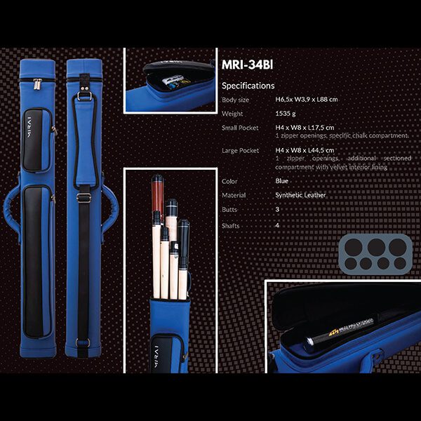 kpc_0005_Mirai Cue Case - 3 Butt 4 Shaft - Blue