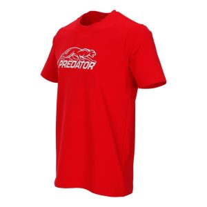Predator Red T-Shirt with White Embroidered Logo - L