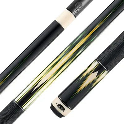 Predator LE True Splice 16 Pool Cue - Ebony with Green/Yellow Points - Leather Wrap -Shaft 314-3