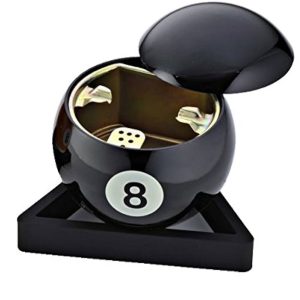Ashtray Black  8-Ball On Rack