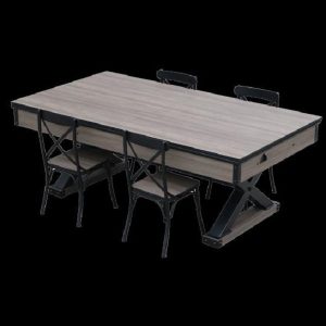 JX-PROFESSIONAL AIR HOCKEY WITH DINING TOP & CHAIRS - 7 FT