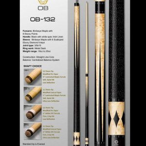 OB-132 Cue - OB+ Shaft - 3/8x10 Joint