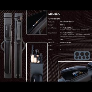 Mirai Cue Case - 3 Butt 4 Shaft - Gray