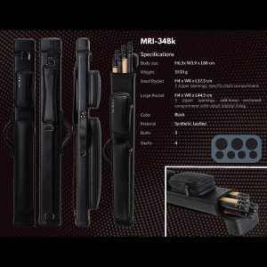 Mirai Cue Case - 3 Butt 4 Shaft - Black